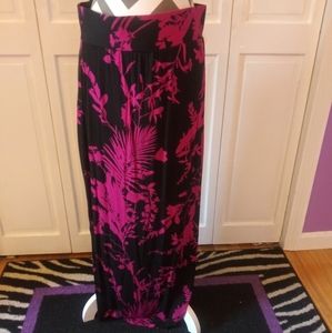 Palm Design Maxi Skirt